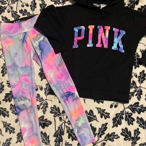 Vs pink leggings set